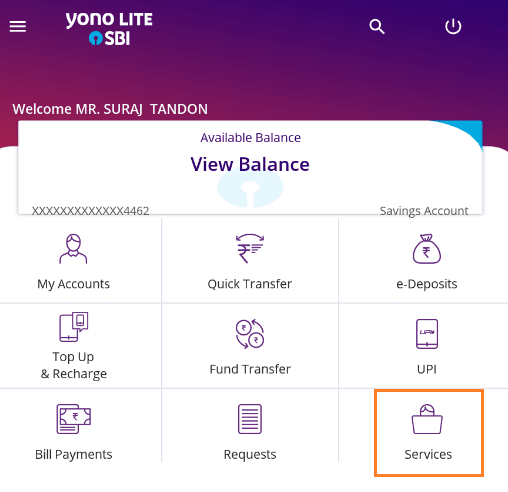 services SBI Anywhere Yono Lite 