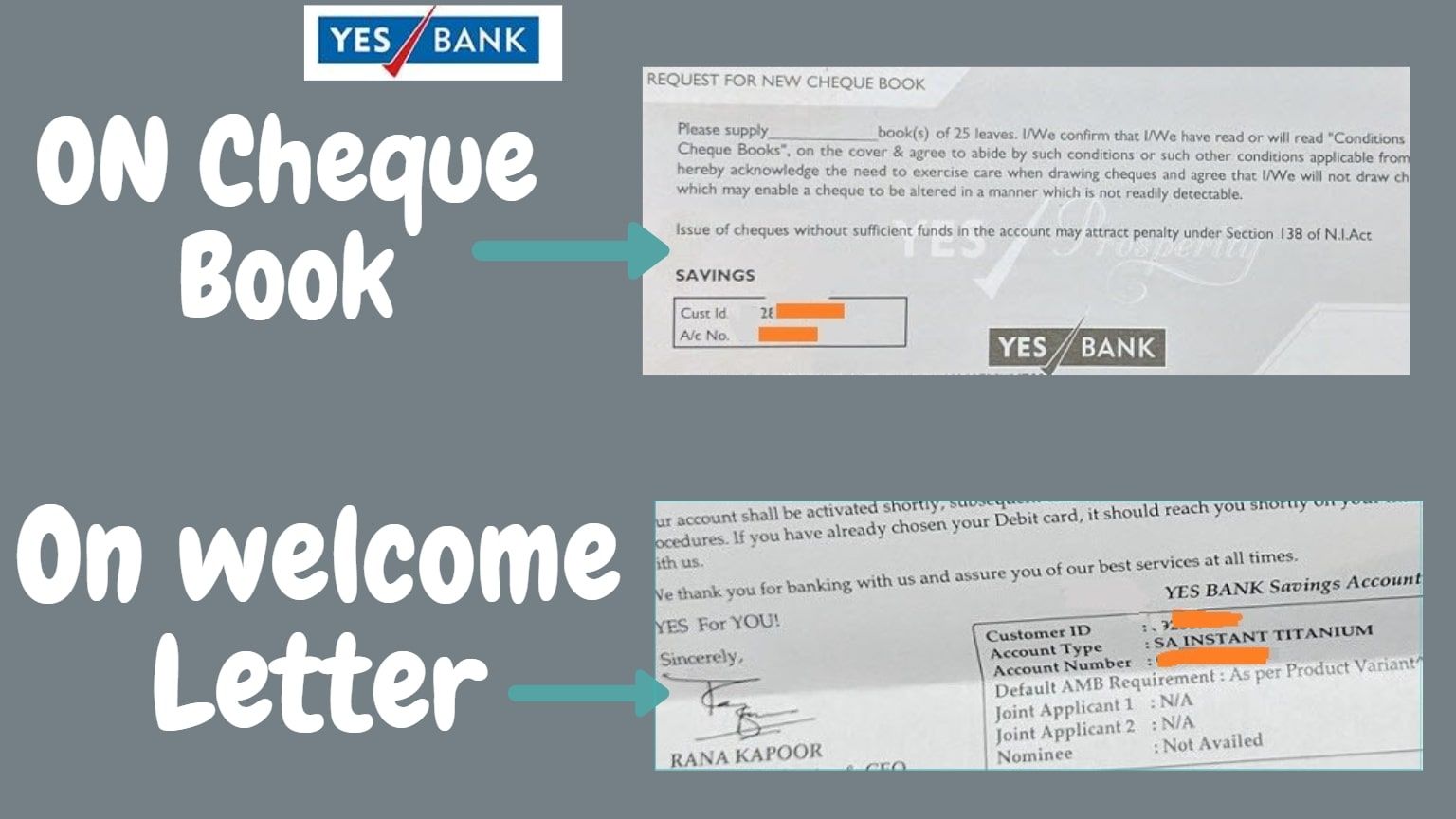 know yes bank customer id