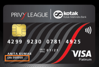 kotak crn number on debit card