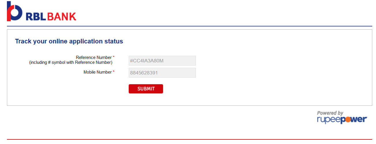Track RBL Bank Credit Card Application Status Online