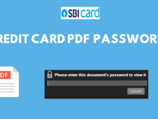 SBI Credit Card Statement PDF Password