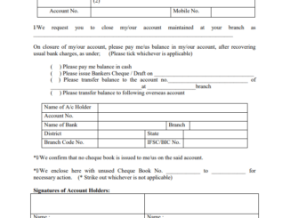 sbi account closure form