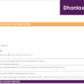 Dhanlaxmi Bank Account closure form