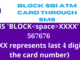 Block SBI ATM Card Through SMS