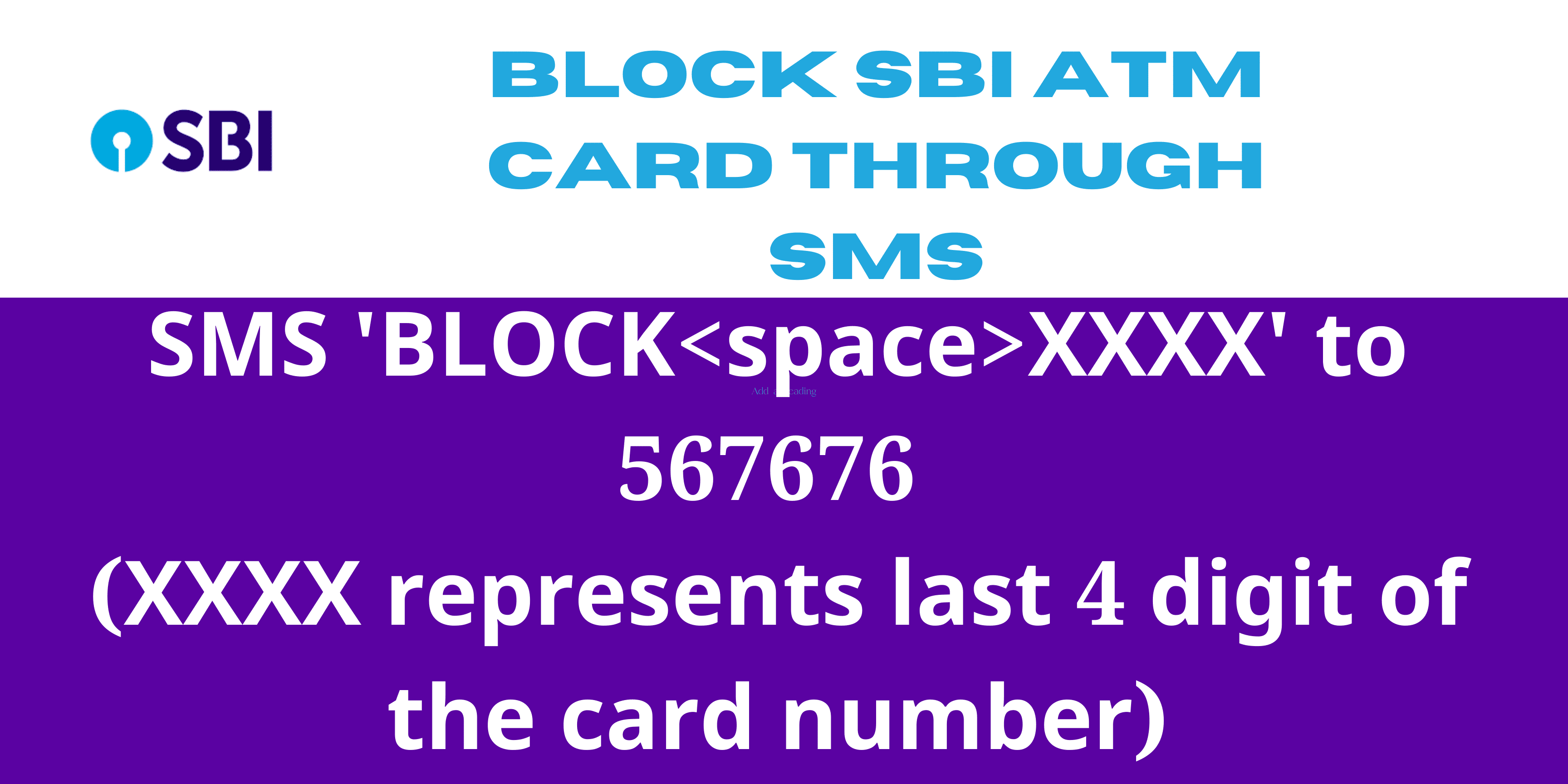 Block SBI ATM Card Through SMS