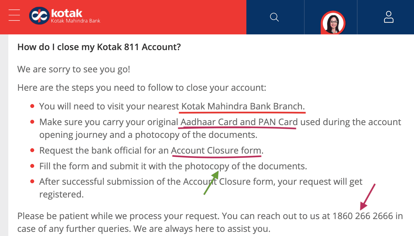 Close Kotak 811 Account 