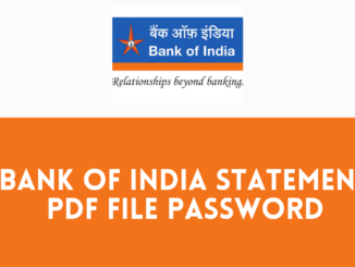 bank of india statement pdf file password