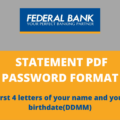 Federal Bank Account Statement PDF Password