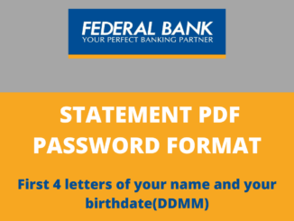Federal Bank Account Statement PDF Password