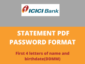 icici bank statement pdf password