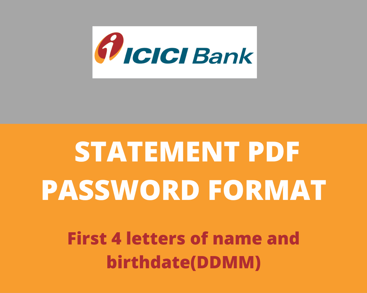 icici bank statement pdf password