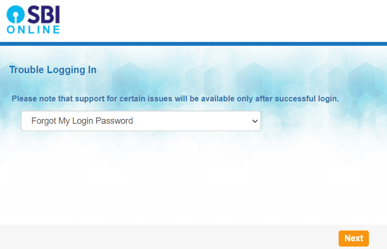 forgot login password yono sbi