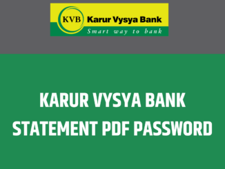 Karur Vysya Bank Statement PDF Password