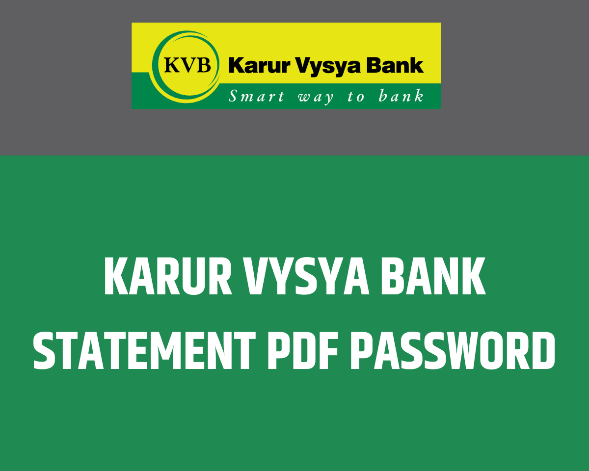  Karur Vysya Bank Statement PDF Password
