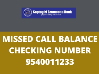Saptagiri Grameena Bank Balance Checking Number
