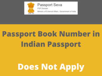 Passport Book Number in Indian Passport