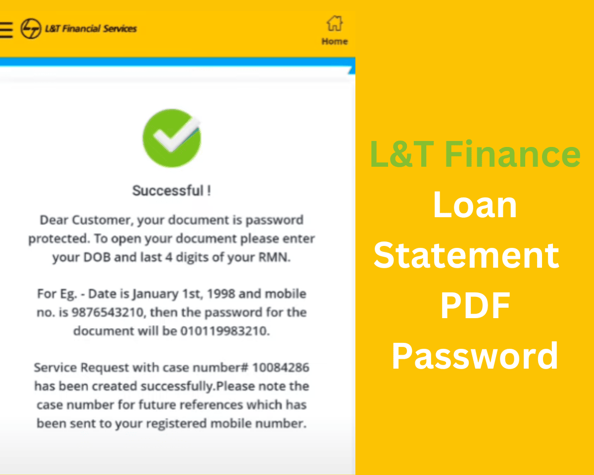 L&T Finance Loan Statement Download PDF Password