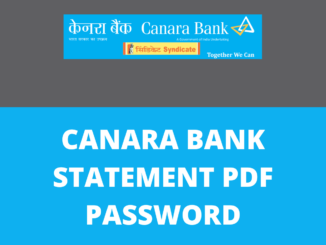 Canara Bank Statement PDF Password