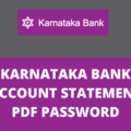 karnataka bank account statement pdf password